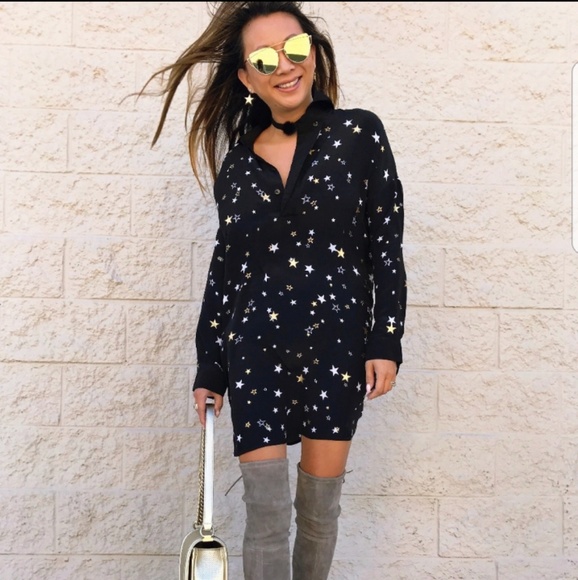 Dresses & Skirts - Black Star Shirt Dress
